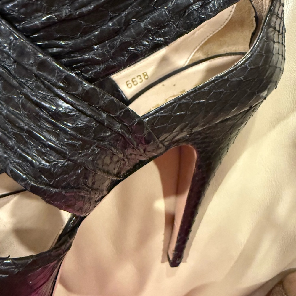Vintage Prada Platform Snakeskin Heels 37 1/2 EUC - Picture 8 of 8